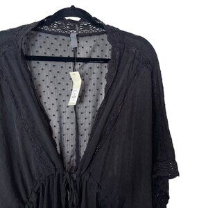 Francesca's / Alya Black Swiss Dot Beach Cover-Up - Size S / M - NWT